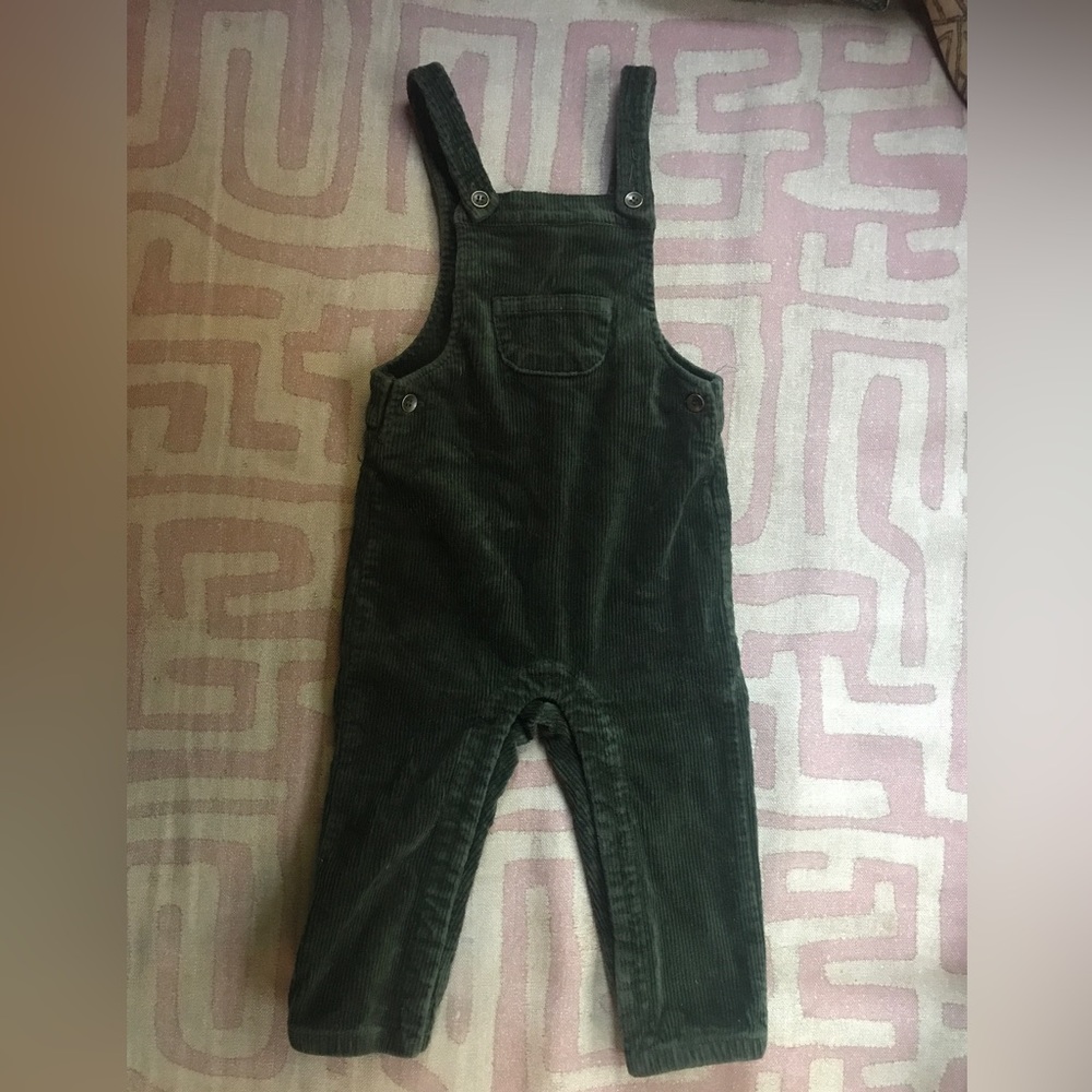 Rylee Cru Corduroy Baby Overalls Size 2-3 Olive Green